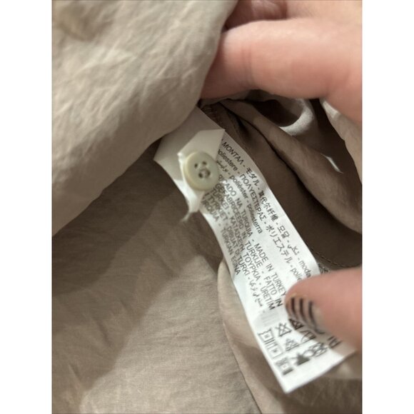 ZARA cream linen button front shirt oversized women's size Large - Picture 8 of 8